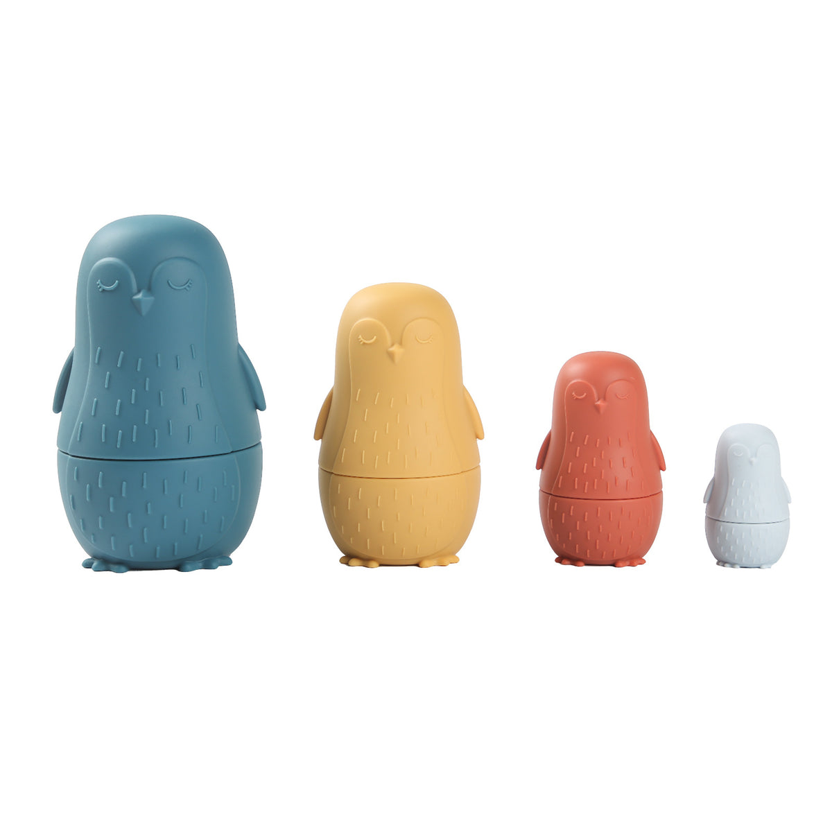 Bright penguin silicone nesting dolls