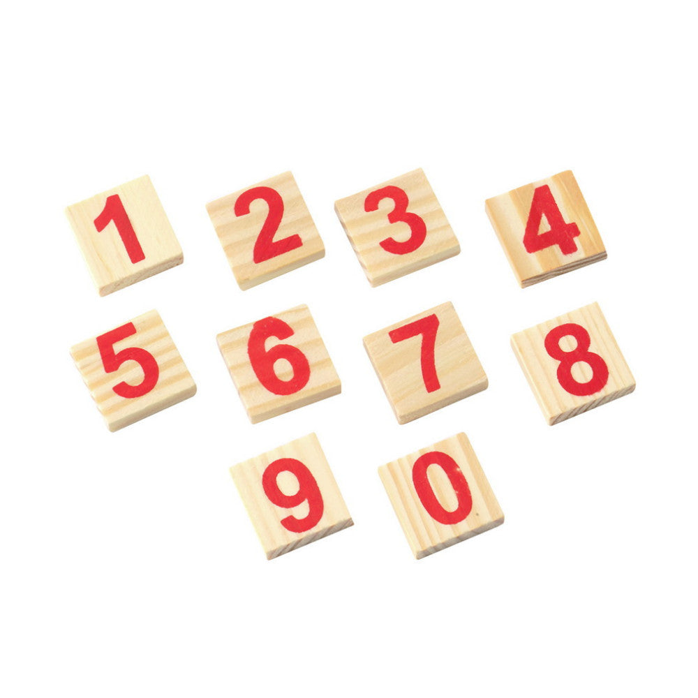 Wooden math counting sticks set number tiles 0 to 9