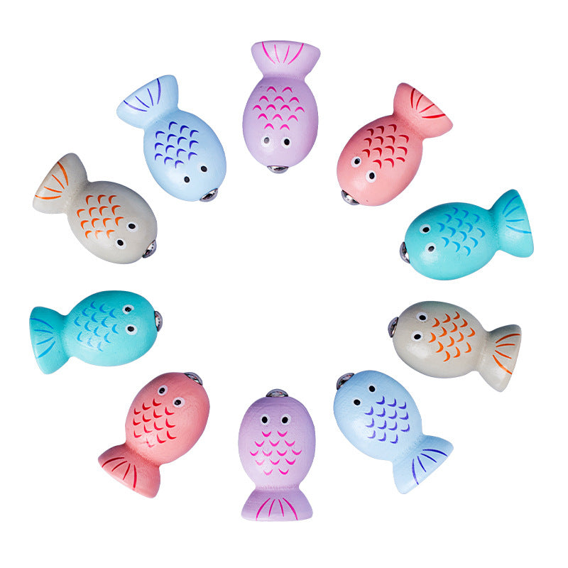 Magnetic fish and worm catching game numbered magnetic fish