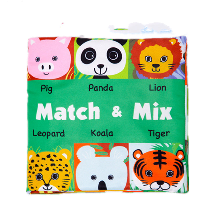 Mix and match baby cloth book, animal friends theme