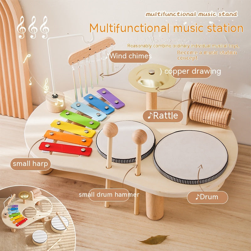 Wooden music table instrument overview