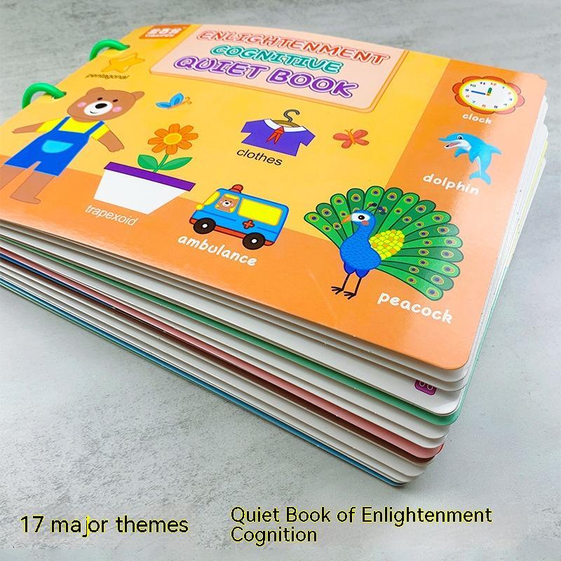 Montessori cognitive quiet book with 17 themes