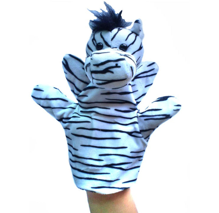 Zebra plush animal hand puppet
