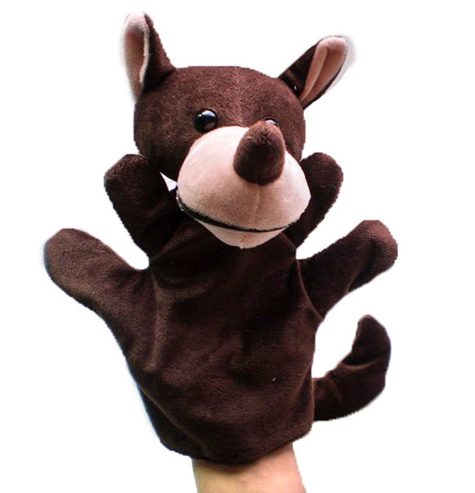 Wolf plush animal hand puppet