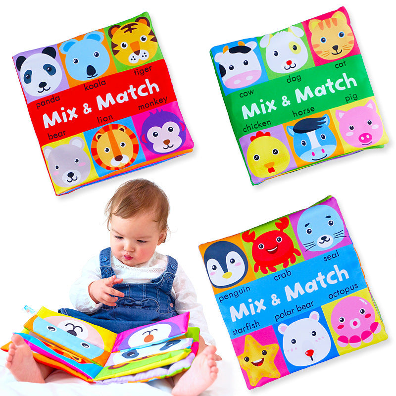 Mix and match baby cloth books in three themes
