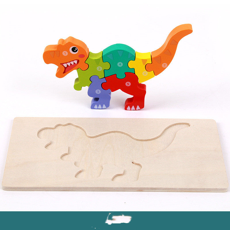 T-Rex wooden dinosaur puzzle with tray