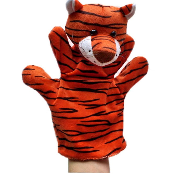 Tiger plush animal hand puppet