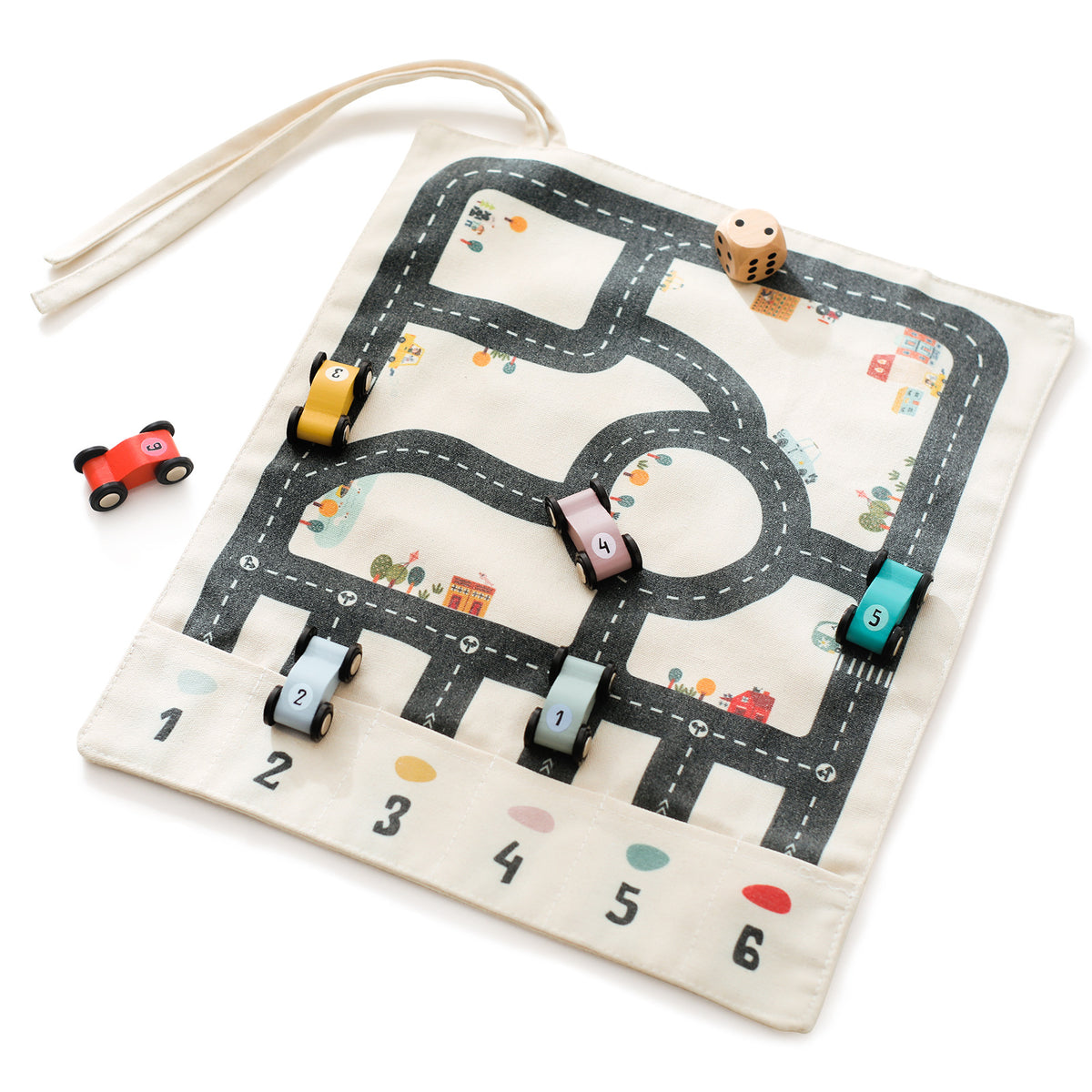 Canvas road mat set on white background