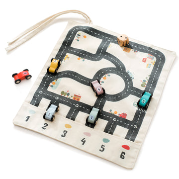 Canvas road mat set on white background
