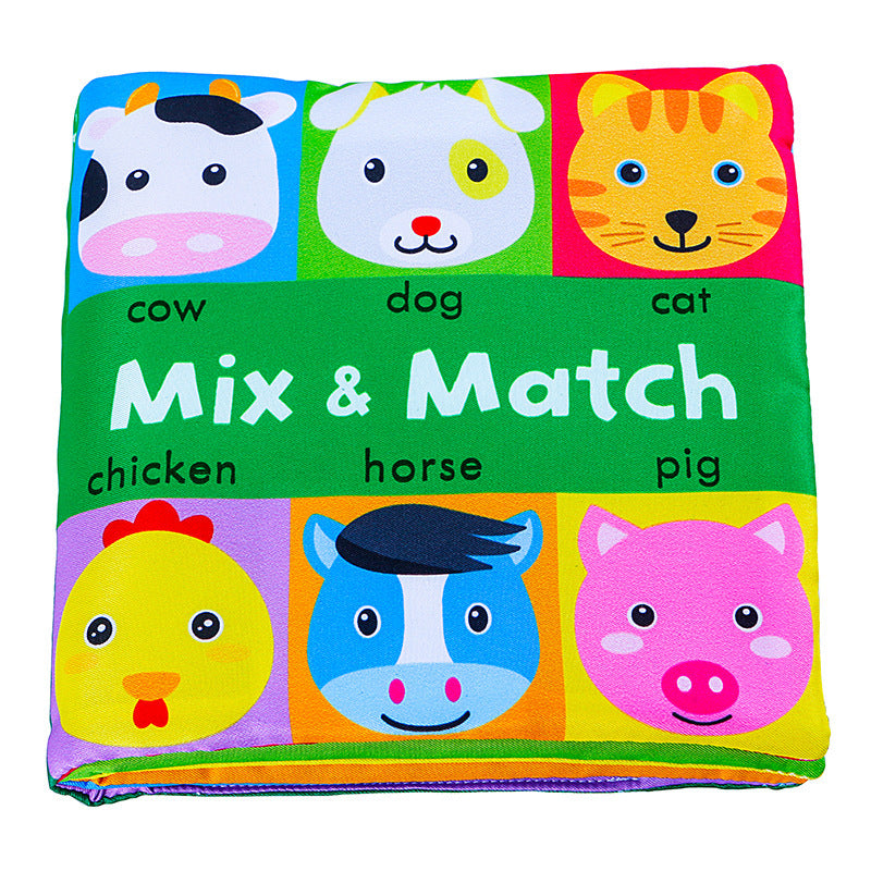 Mix and match baby cloth book, farm animals theme