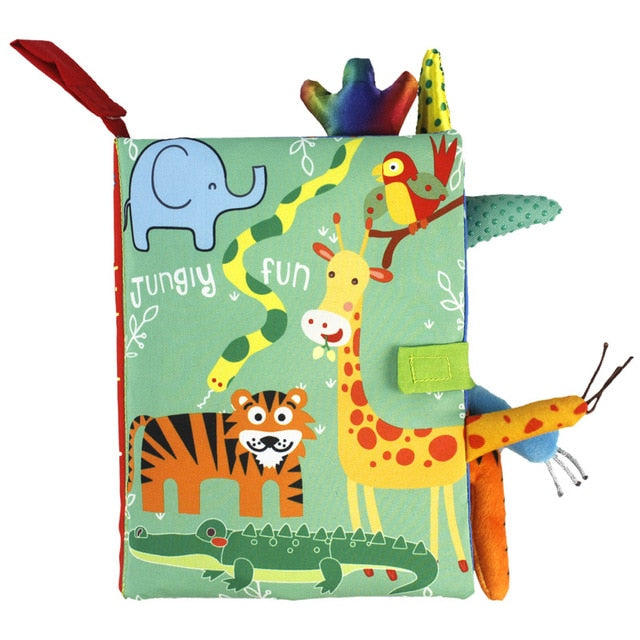 Crinkle cloth book with tails, jungle theme