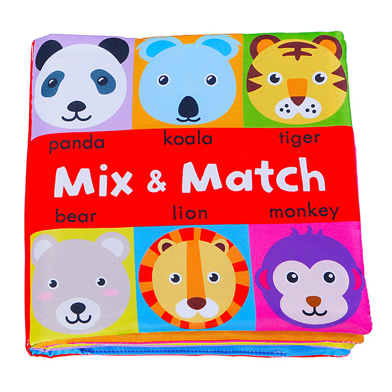 Mix and match baby cloth book, jungle animals theme