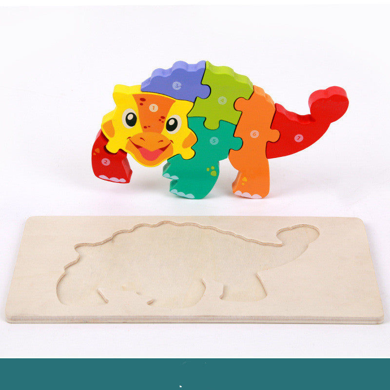Ankylosaurus wooden dinosaur puzzle with tray