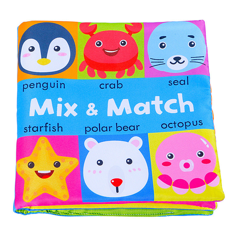 Mix and match baby cloth book, sea animals theme