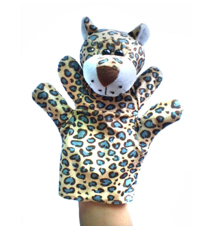 Leopard plush animal hand puppet