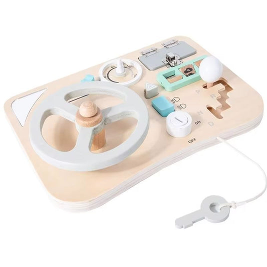 Explore the Bubebaby Wooden Montessori Car Driving Simulator, designed for ages 0-14+. This engaging toy features realistic car simulations and scene modeling, crafted to be smooth, wear-resistant, and safe for little hands. CE certified and perfect for enhancing playtime with a transportation theme