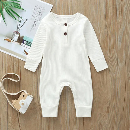 Bubebaby BabyLove Cotton Overall Playsuit with snap buttons along the legs for easy diaper changes. Made from breathable, high-quality cotton for maximum comfort