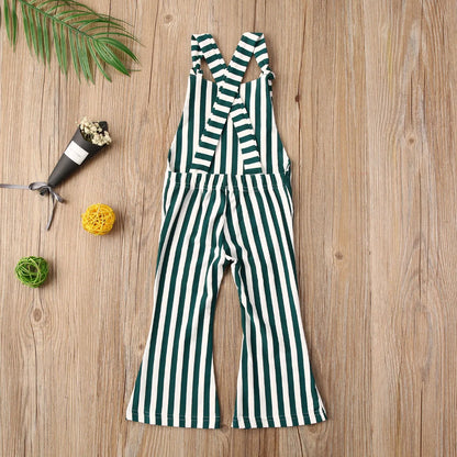 BabyLove Sleeveless Striped Romper at BubeBaby, perfect for baby girls from 0-5 years. Made from a comfy cotton-polyester blend, this versatile romper features a square collar, covered button closure, and short sleeves, ideal for all seasons. 