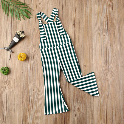 BabyLove Sleeveless Striped Romper at BubeBaby, perfect for baby girls from 0-5 years. Made from a comfy cotton-polyester blend, this versatile romper features a square collar, covered button closure, and short sleeves, ideal for all seasons. 