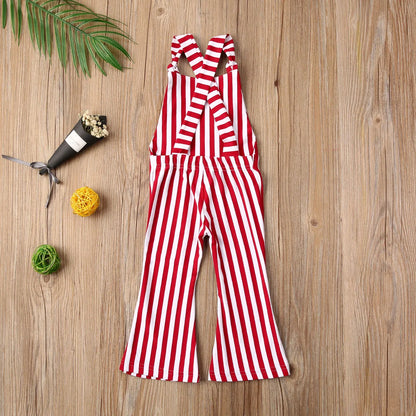 BabyLove Sleeveless Striped Romper at BubeBaby, perfect for baby girls from 0-5 years. Made from a comfy cotton-polyester blend, this versatile romper features a square collar, covered button closure, and short sleeves, ideal for all seasons. 