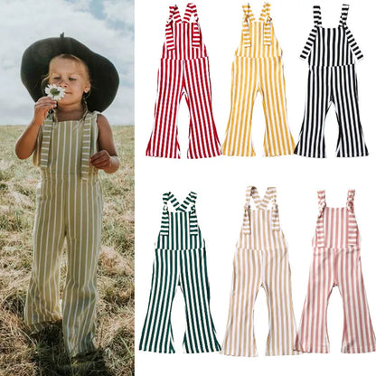 BabyLove Sleeveless Striped Romper at BubeBaby, perfect for baby girls from 0-5 years. Made from a comfy cotton-polyester blend, this versatile romper features a square collar, covered button closure, and short sleeves, ideal for all seasons. 
