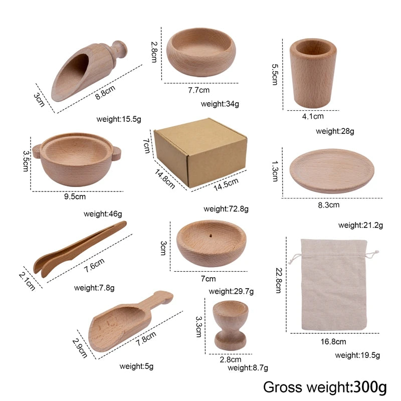 Wooden Montessori Sand Play Bowls