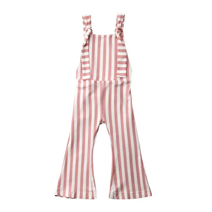 BabyLove Sleeveless Striped Romper at BubeBaby, perfect for baby girls from 0-5 years. Made from a comfy cotton-polyester blend, this versatile romper features a square collar, covered button closure, and short sleeves, ideal for all seasons. 