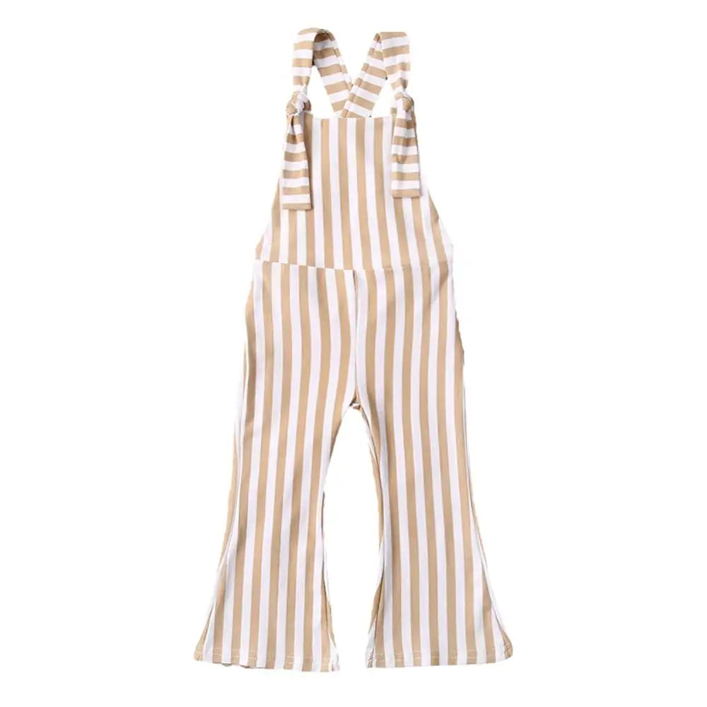 BabyLove Sleeveless Striped Romper at BubeBaby, perfect for baby girls from 0-5 years. Made from a comfy cotton-polyester blend, this versatile romper features a square collar, covered button closure, and short sleeves, ideal for all seasons. 