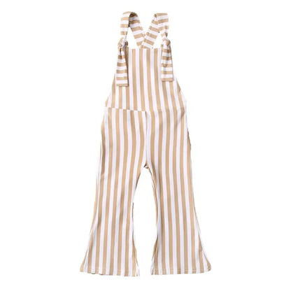 BabyLove Sleeveless Striped Romper at BubeBaby, perfect for baby girls from 0-5 years. Made from a comfy cotton-polyester blend, this versatile romper features a square collar, covered button closure, and short sleeves, ideal for all seasons. 