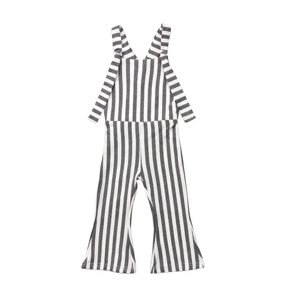 BabyLove Sleeveless Striped Romper at BubeBaby, perfect for baby girls from 0-5 years. Made from a comfy cotton-polyester blend, this versatile romper features a square collar, covered button closure, and short sleeves, ideal for all seasons. 
