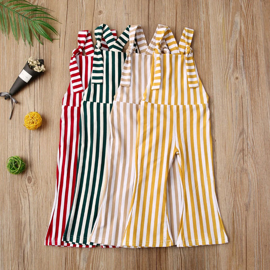 BabyLove Sleeveless Striped Romper at BubeBaby, perfect for baby girls from 0-5 years. Made from a comfy cotton-polyester blend, this versatile romper features a square collar, covered button closure, and short sleeves, ideal for all seasons. 