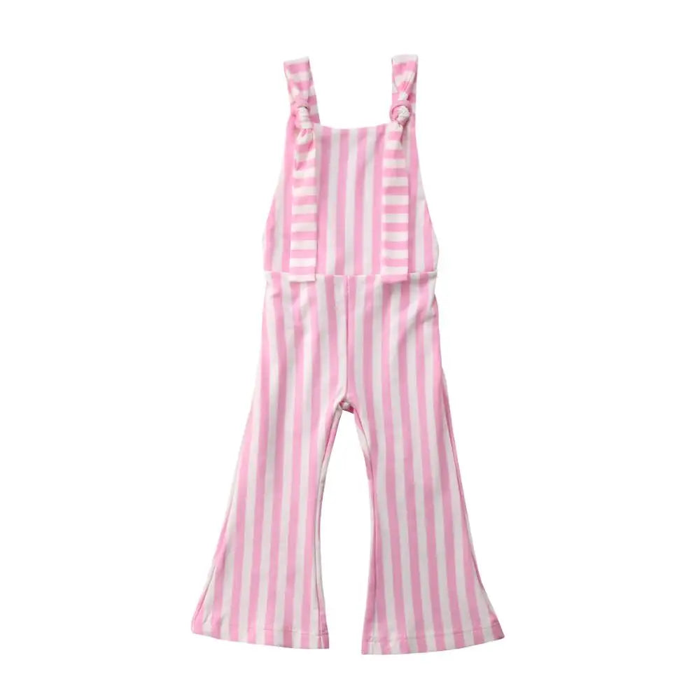BabyLove Sleeveless Striped Romper at BubeBaby, perfect for baby girls from 0-5 years. Made from a comfy cotton-polyester blend, this versatile romper features a square collar, covered button closure, and short sleeves, ideal for all seasons. 
