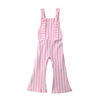 BabyLove Sleeveless Striped Romper at BubeBaby, perfect for baby girls from 0-5 years. Made from a comfy cotton-polyester blend, this versatile romper features a square collar, covered button closure, and short sleeves, ideal for all seasons. 