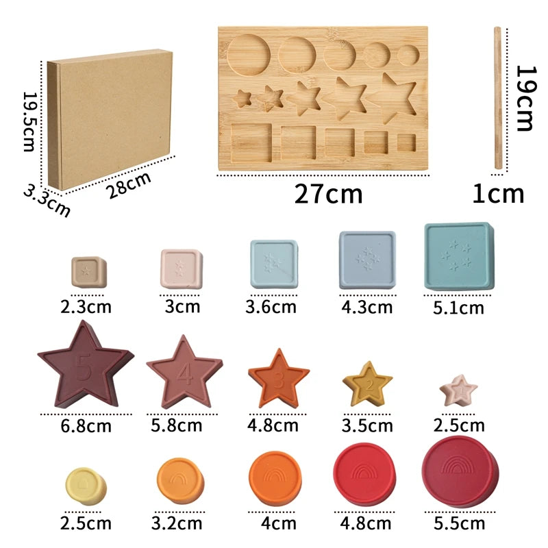 Discover our vibrant Silicone Puzzle/Shapes Puzzle/Stacking Blocks! Perfect for developing fine motor skills and cognitive abilities, this CE-certified toy is made from flexible, durable silicone. Engage your little one with colorful shapes and promote creativity through stacking fun! Safe, exciting, and designed for endless play!