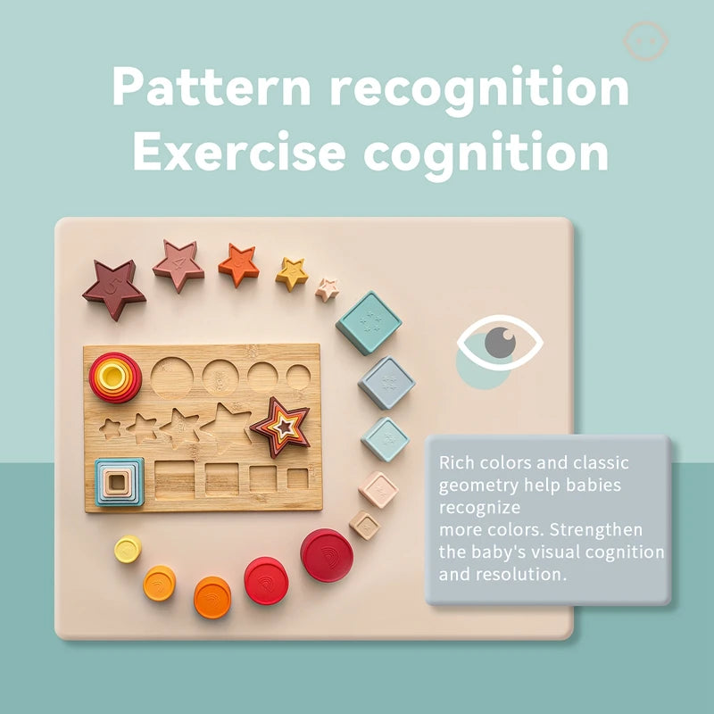 Discover our vibrant Silicone Puzzle/Shapes Puzzle/Stacking Blocks! Perfect for developing fine motor skills and cognitive abilities, this CE-certified toy is made from flexible, durable silicone. Engage your little one with colorful shapes and promote creativity through stacking fun! Safe, exciting, and designed for endless play!