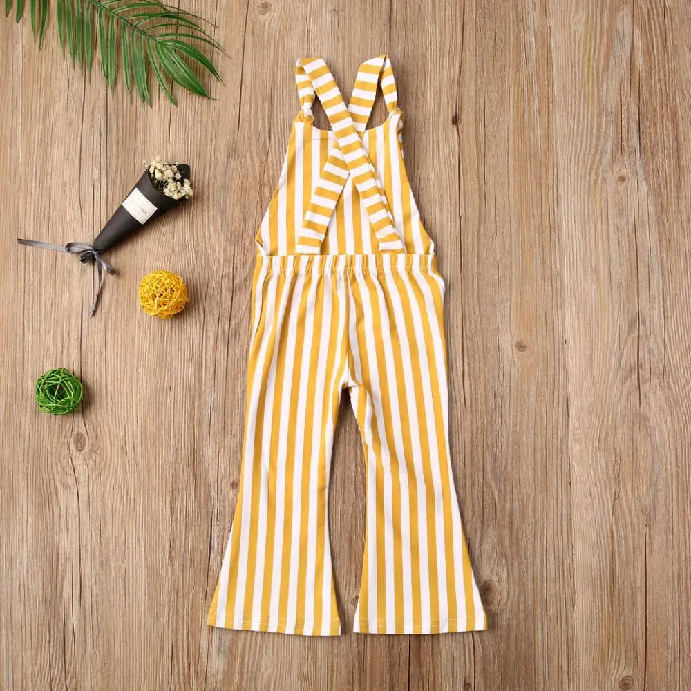 BabyLove Sleeveless Striped Romper at BubeBaby, perfect for baby girls from 0-5 years. Made from a comfy cotton-polyester blend, this versatile romper features a square collar, covered button closure, and short sleeves, ideal for all seasons. 