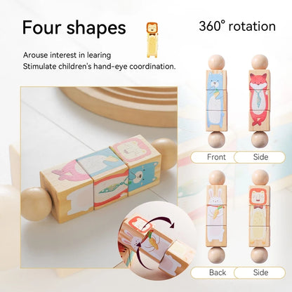 Wooden Montessori Hand Held Rattle, designed for sensory exploration and motor skill development at BubeBaby