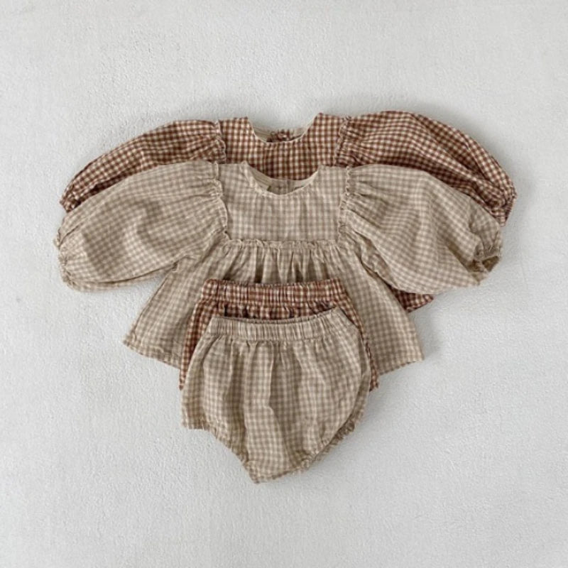 A boho inspired festive 2 piece matching set from Bubebaby BabyLove, featuring tranquil calming colors suitable for babies perfect for holiday celebrations