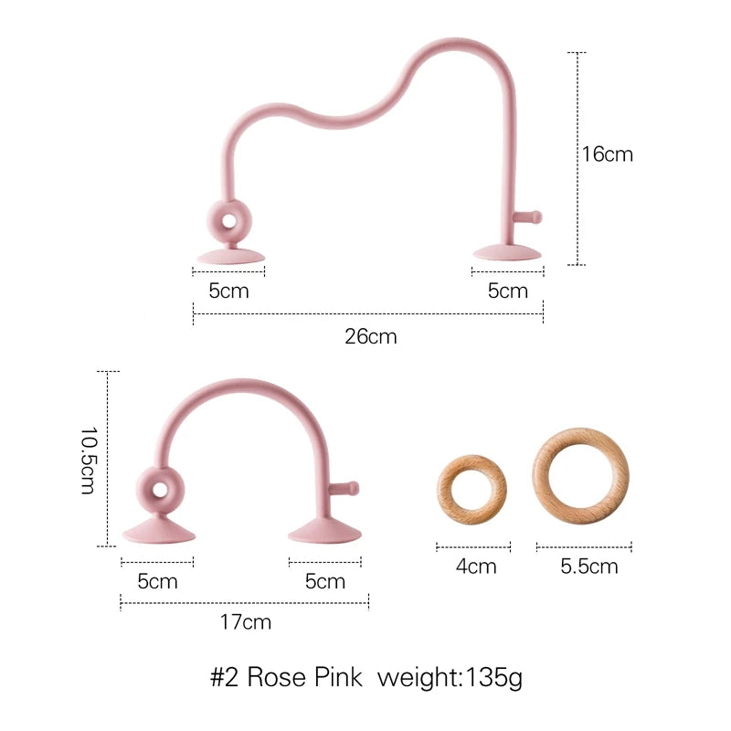 Montessori Wood Silicone Cognitive Rings