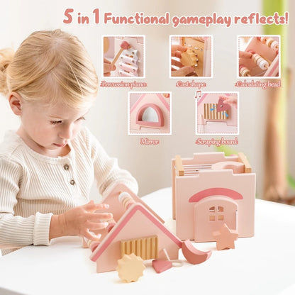 Explore our BabyLove Europe-certified (CE) Montessori Wooden Toys for children aged 3-6 years at Bubebaby. This multifunctional, five-in-one educational toy is designed to enhance hand-eye coordination, fine motor skills, logical thinking, and spatial imagination. Available for both direct sales and wholesale.