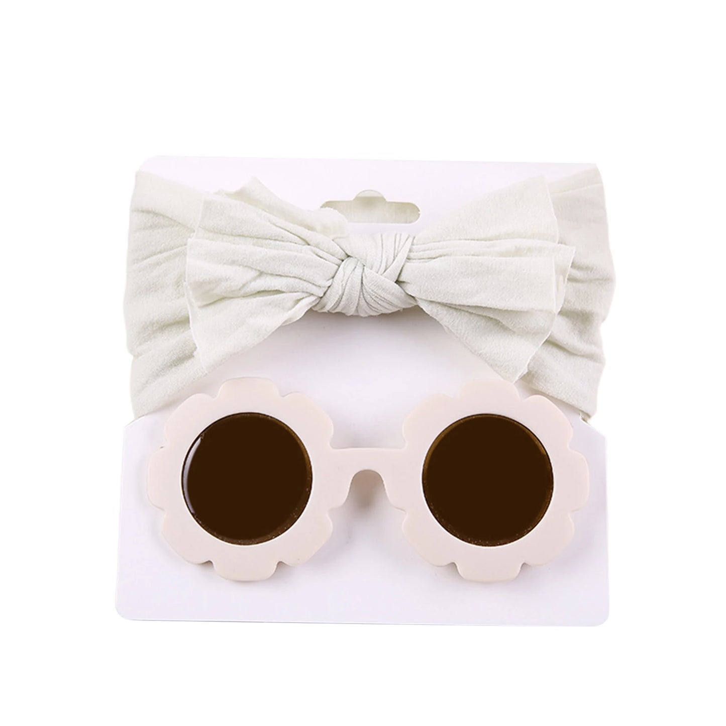 Unisex babylove headband and sunglasses set made of high-quality nylon and plastic. Suitable for ages 0-6 years, featuring solid patterns. Includes a nylon headband (16cm x 8cm) and plastic sunglasses (13cm x 5cm). Perfect for all seasons and occasions, both indoors and outdoors