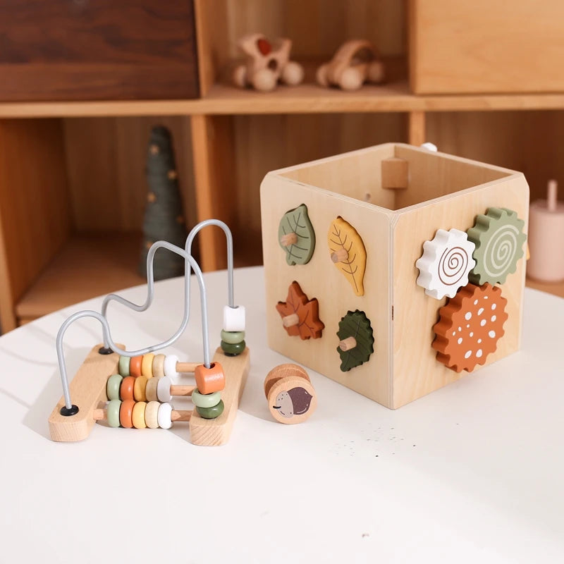 Montessori Multifunctional Forest Adventure Play Set With Gears and Shapes