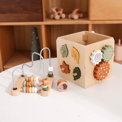 Montessori Multifunctional Forest Adventure Play Set With Gears and Shapes
