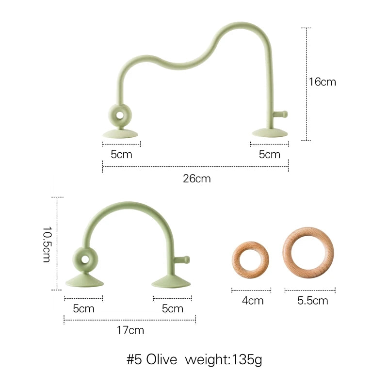Montessori Wood Silicone Cognitive Rings