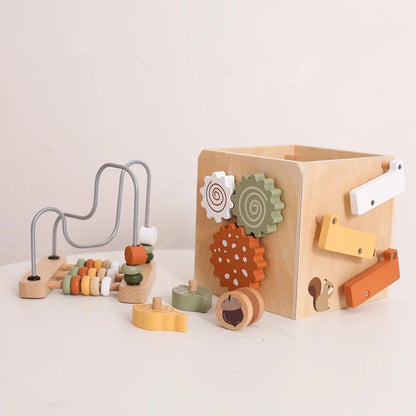 Montessori Multifunctional Forest Adventure Play Set With Gears and Shapes
