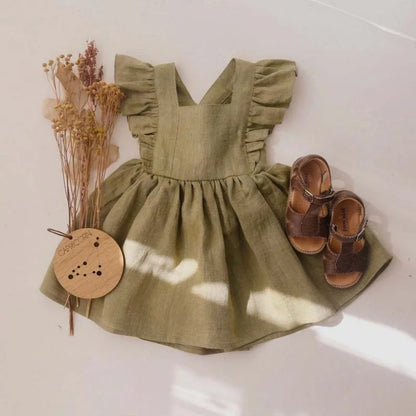 Bubebaby BabyLove  AdorableCotton Summer Dress with charming ruffled sleeves, perfect for warm weather