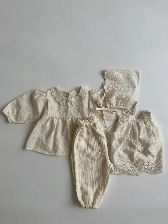 Soft muslin pants for babies from the BabyLove by Bubebaby collection. The pants are made of lightweight, breathable fabric with a gentle, stretchy waistband and a relaxed fit for comfort. The color is a soft, neutral tone, suitable for pairing with various baby tops