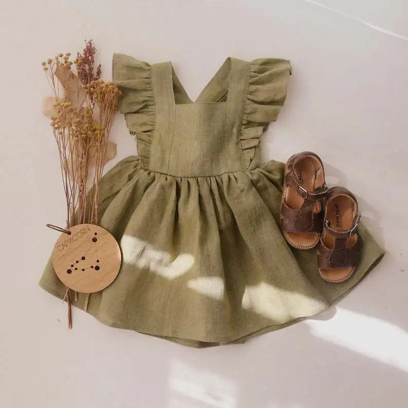 Bubebaby BabyLove  AdorableCotton Summer Dress with charming ruffled sleeves, perfect for warm weather