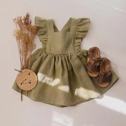 Bubebaby BabyLove  AdorableCotton Summer Dress with charming ruffled sleeves, perfect for warm weather