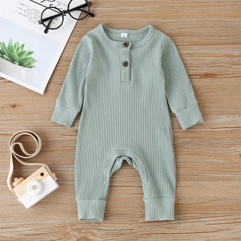 Bubebaby BabyLove Cotton Overall Playsuit with snap buttons along the legs for easy diaper changes. Made from breathable, high-quality cotton for maximum comfort